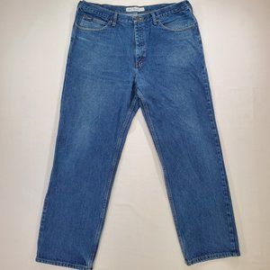 Lee Jeans Mens 40x32 Heavy Blue Denim Relaxed Fit Straight Leg Casual Classic